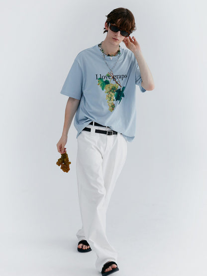 Delivery Love Grapes Print T-Shirt