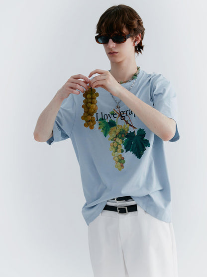 Delivery Love Grapes Print T-Shirt