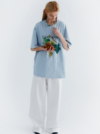 Delivery Love Grapes Print T-Shirt