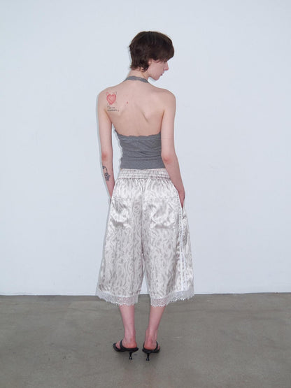 Delivery Lustrous Taupe Webbing Lace Patchwork Women&