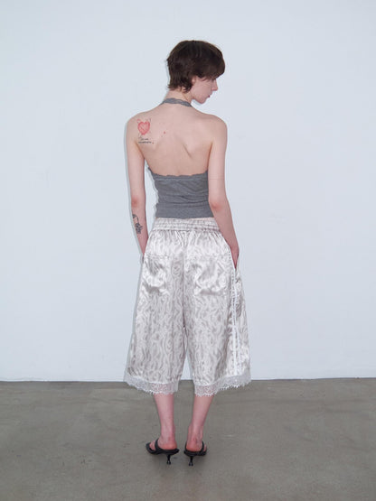 Delivery Lustrous Taupe Webbing Lace Patchwork Women&