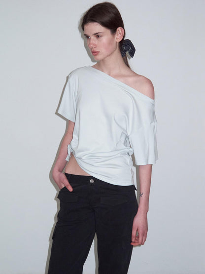 Delivery Mint Ice Blue Asymmetric Tie Knot Hem Women&