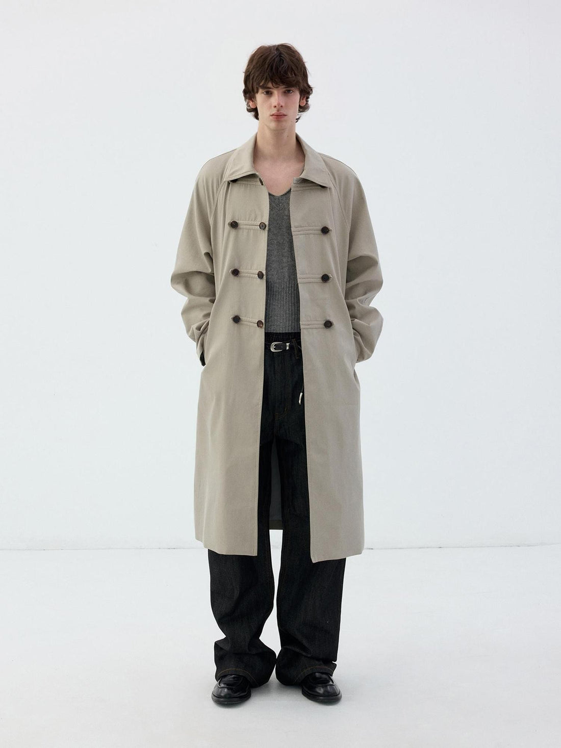 Delivery Napoleon Button Loose Long Sleeve Lapel Women&