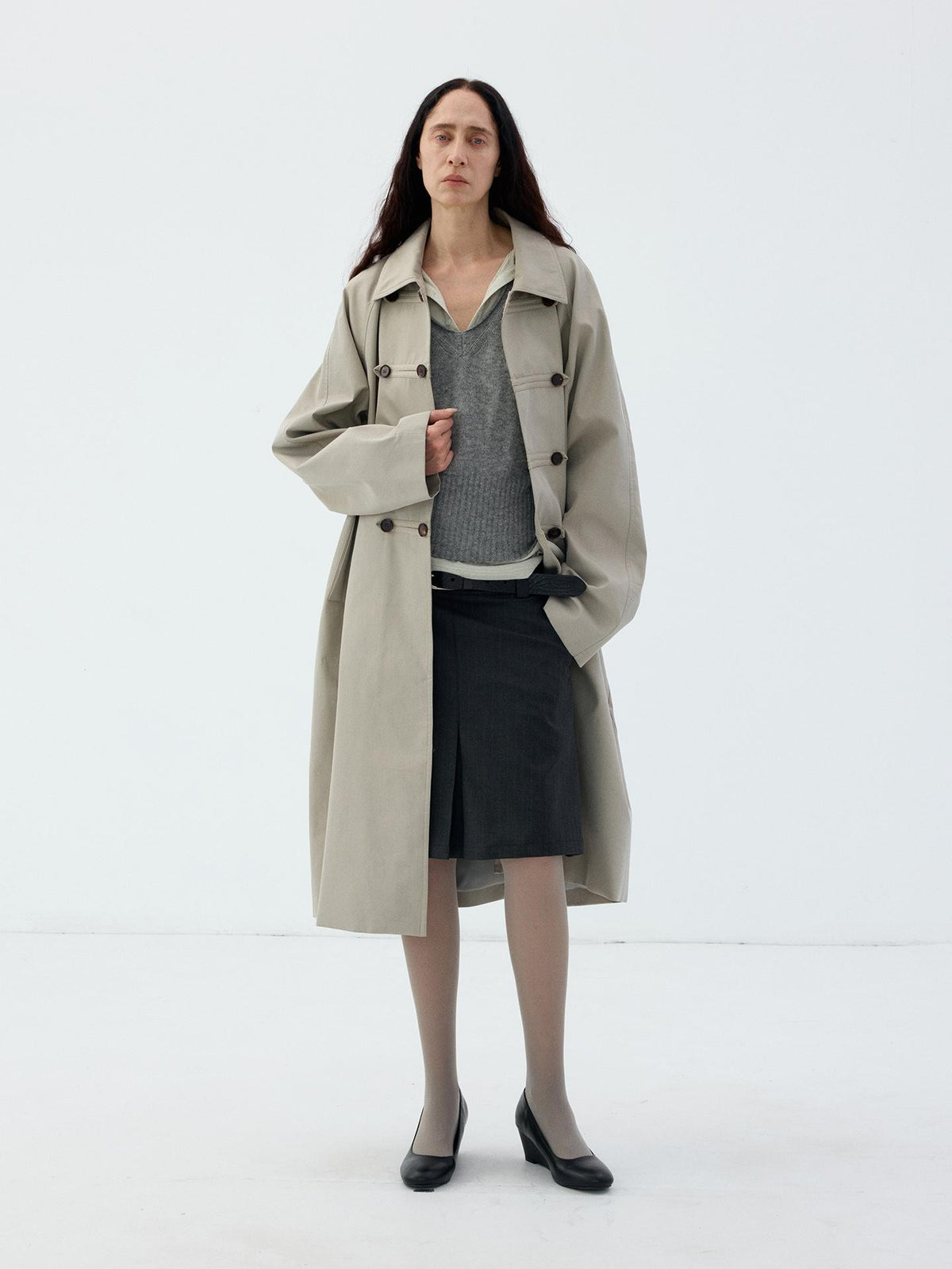 Delivery Napoleon Button Loose Long Sleeve Lapel Women&