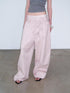 Delivery Pink Belted Tie Waist Curved Cut Women&