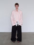 Delivery Pink White Splice Faux Layered Double Collar Women&