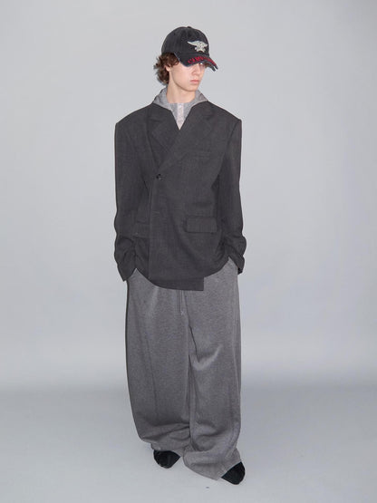 Delivery Plaid Notch Lapel Oversized Women&