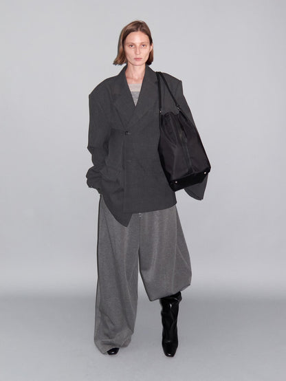 Delivery Plaid Notch Lapel Oversized Women&