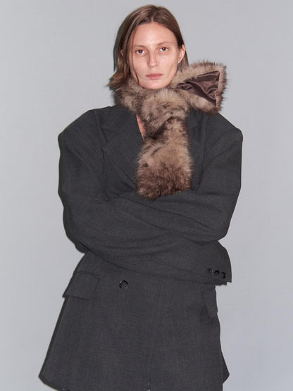 Delivery Plaid Notch Lapel Oversized Women&