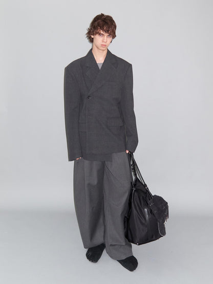Delivery Plaid Notch Lapel Oversized Women&