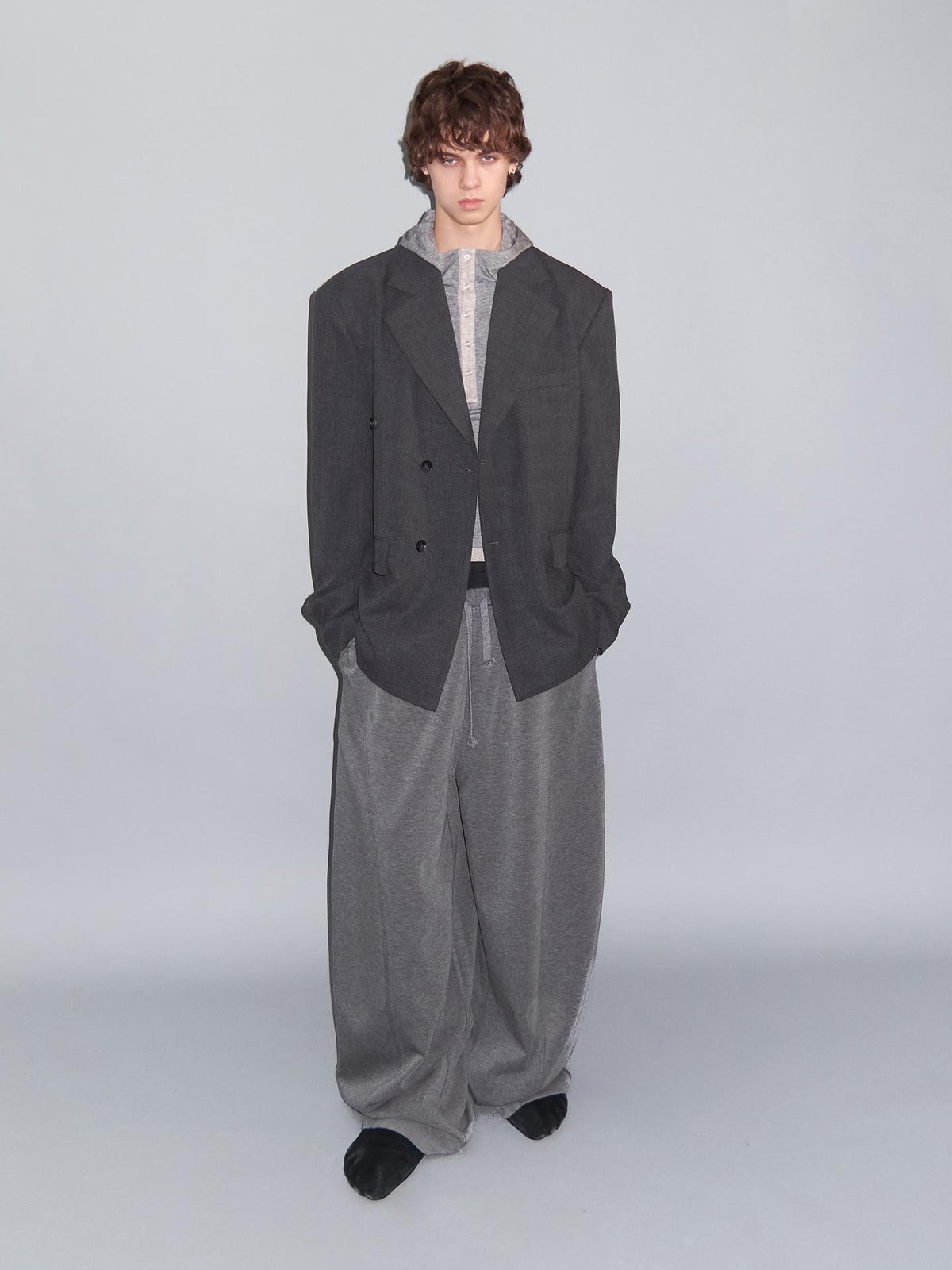 Delivery Plaid Notch Lapel Oversized Women&