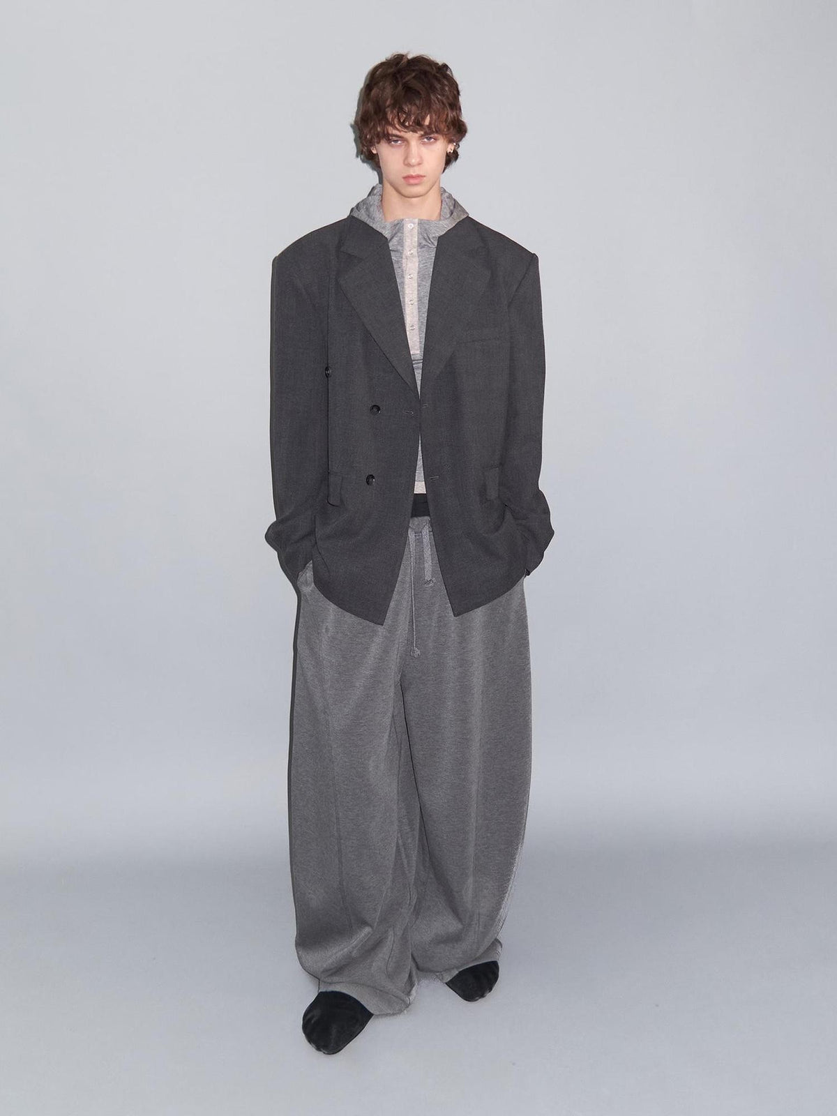 Delivery Plaid Notch Lapel Oversized Women&