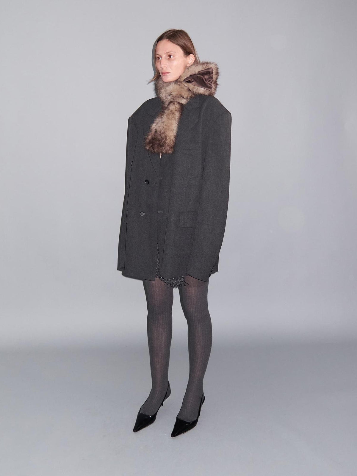 Delivery Plaid Notch Lapel Oversized Women&