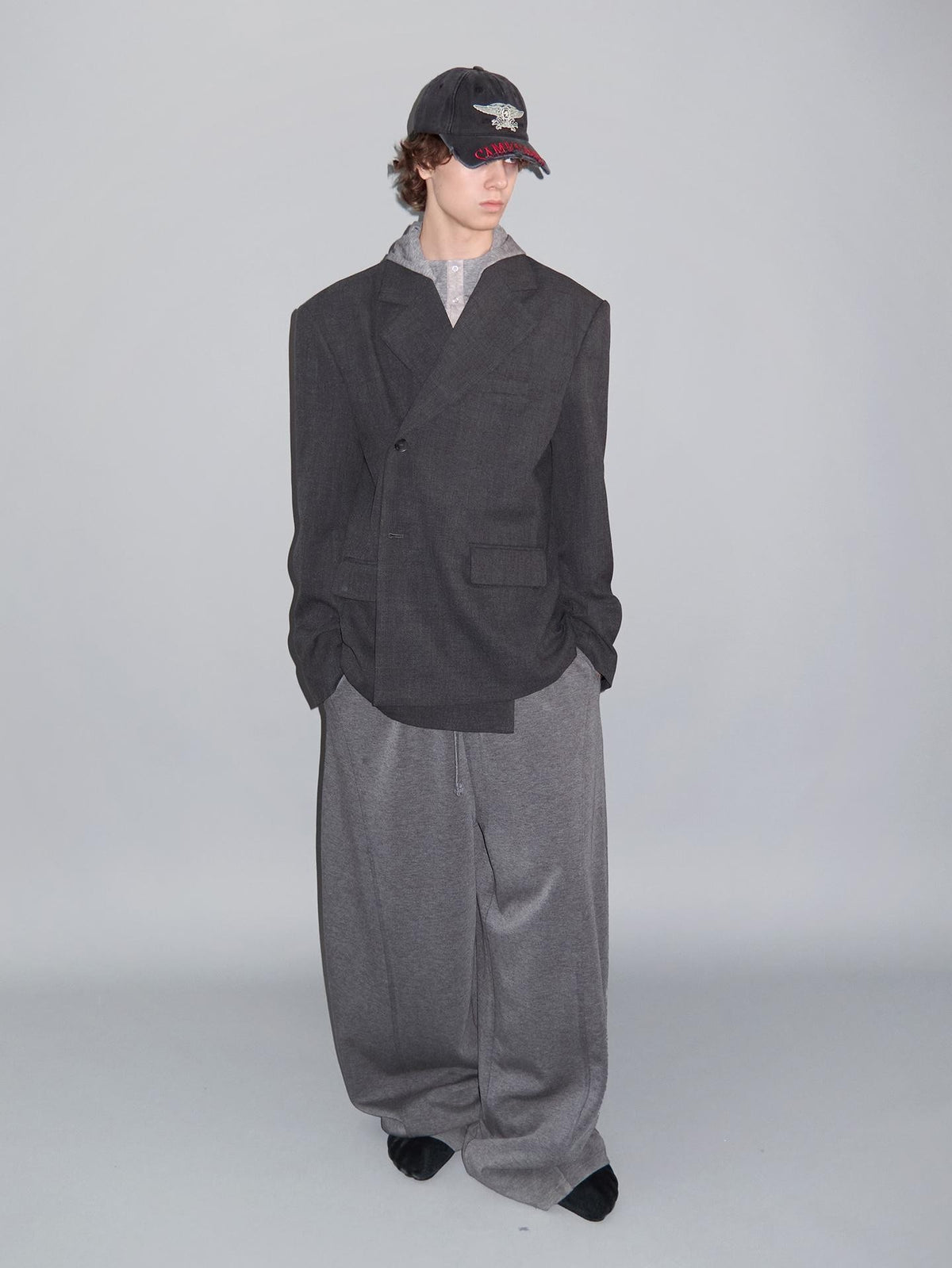 Delivery Plaid Notch Lapel Oversized Women&