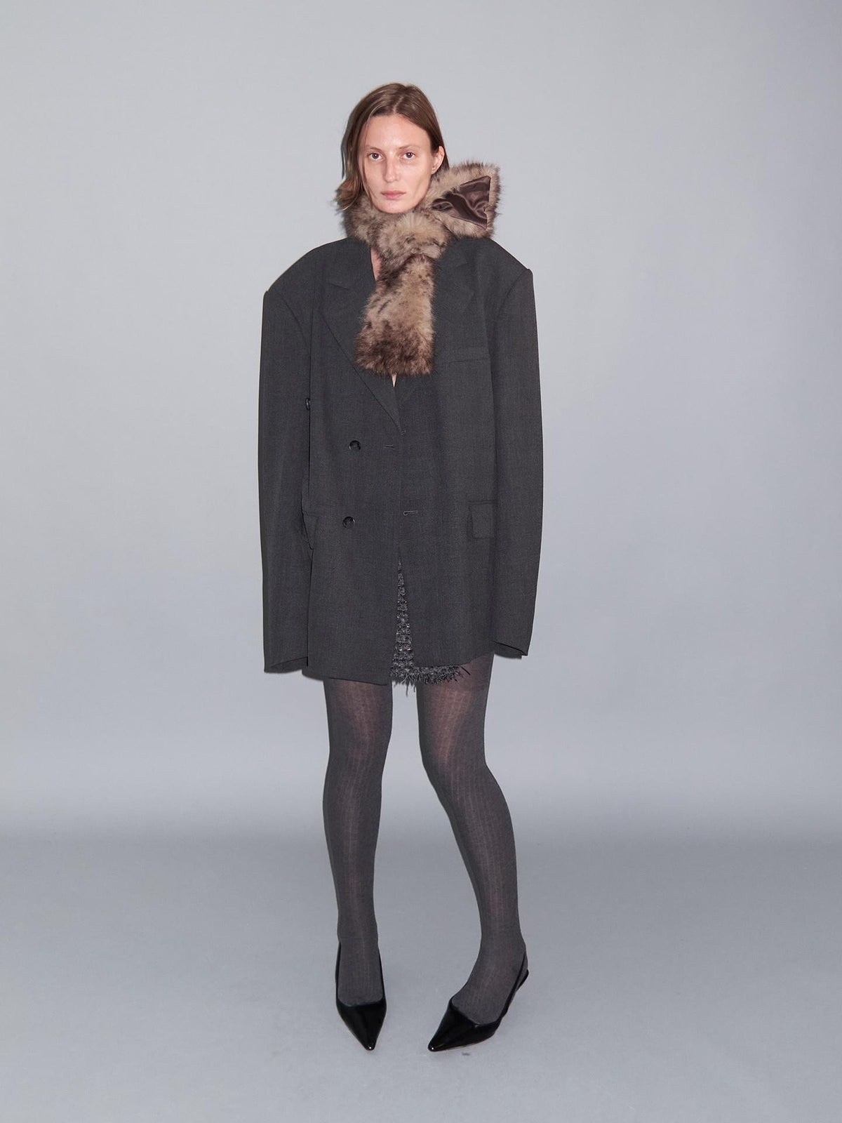 Delivery Plaid Notch Lapel Oversized Women&
