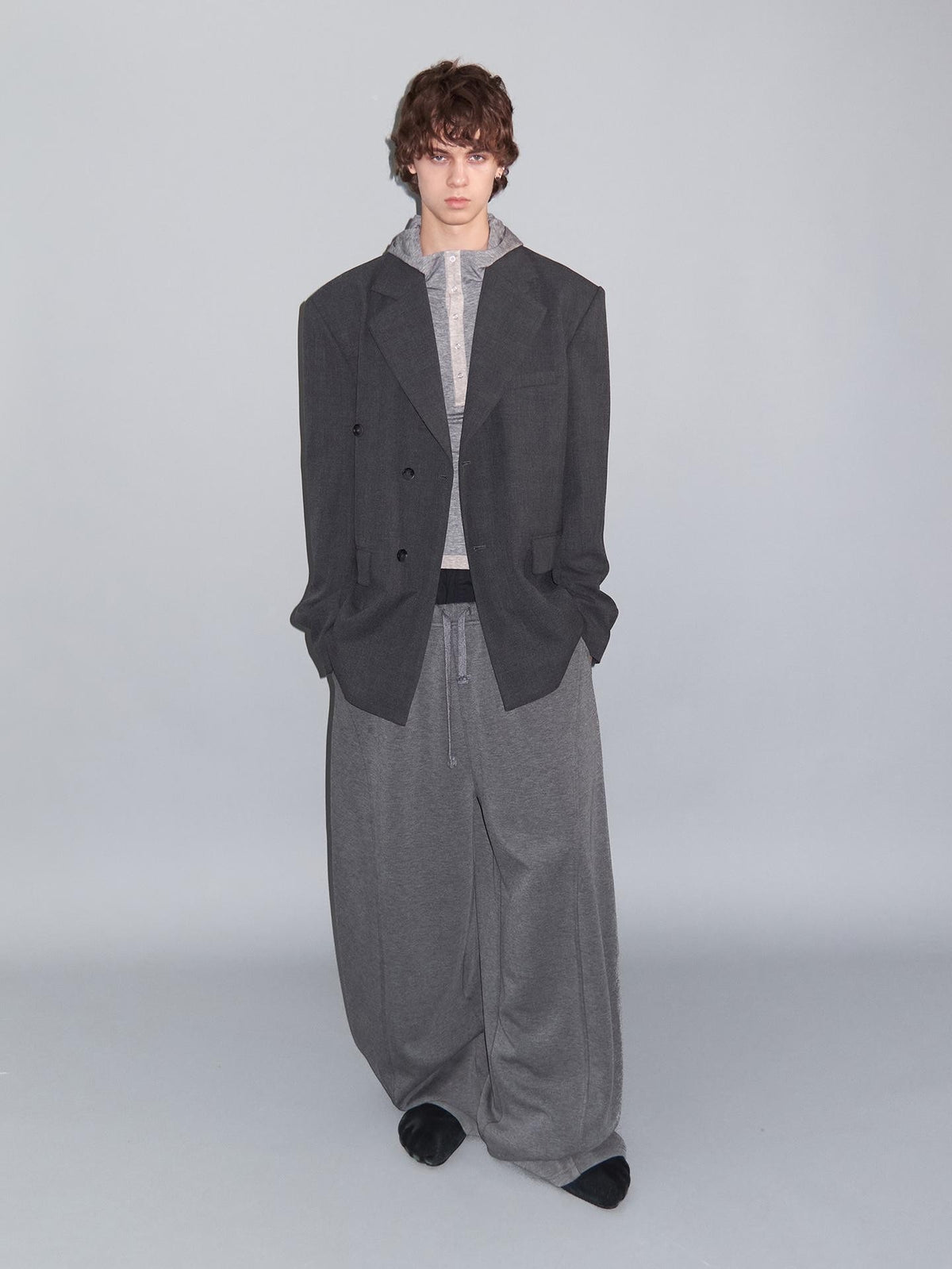 Delivery Plaid Notch Lapel Oversized Women&