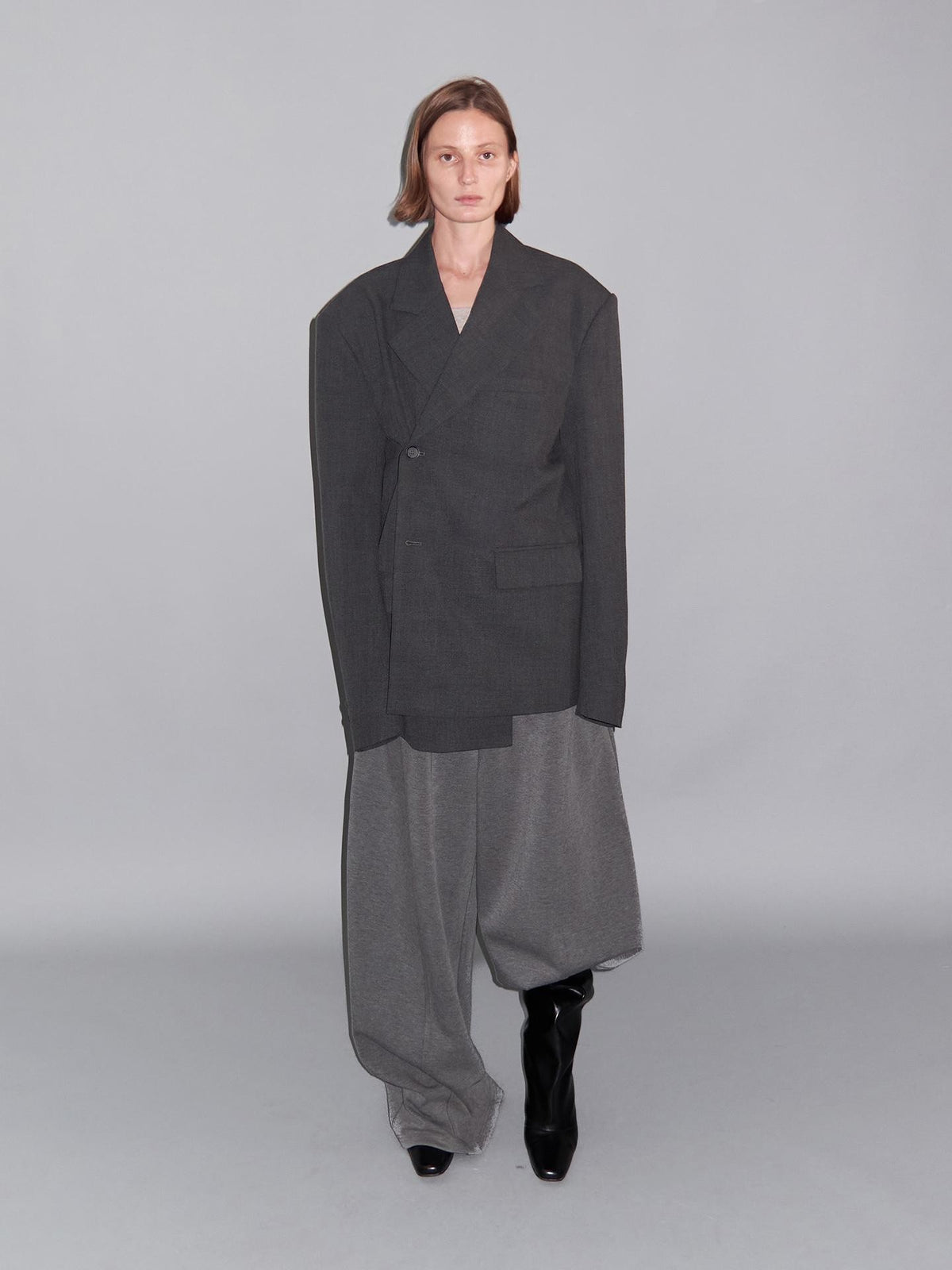 Delivery Plaid Notch Lapel Oversized Women&
