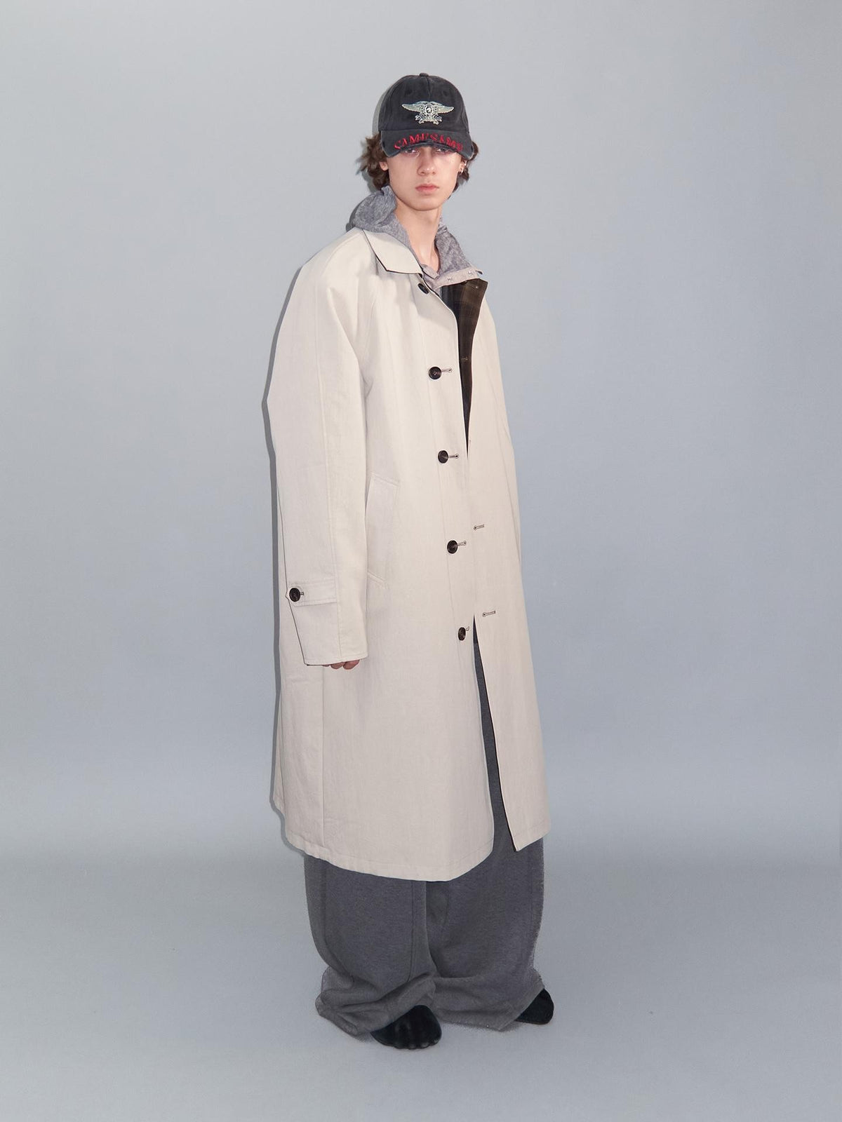 Delivery Plaid Reversible Relaxed Long Square Neck Women&
