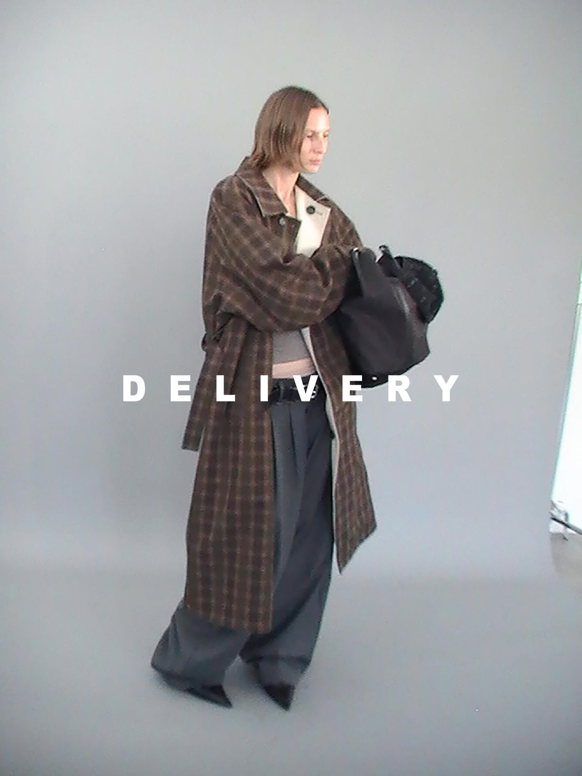 Delivery Plaid Reversible Relaxed Long Square Neck Women&