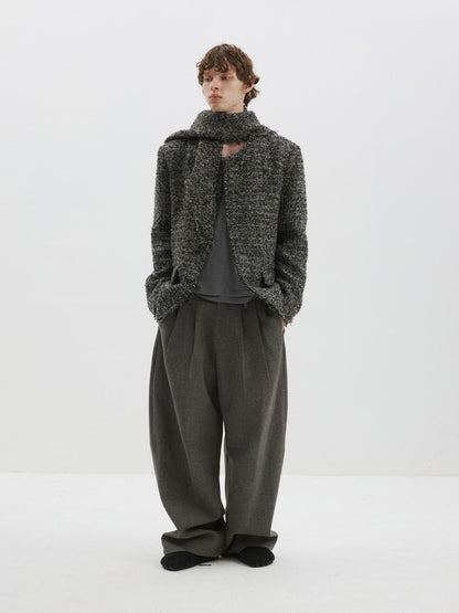 Delivery Raw Edge Collarless Tweed Women&