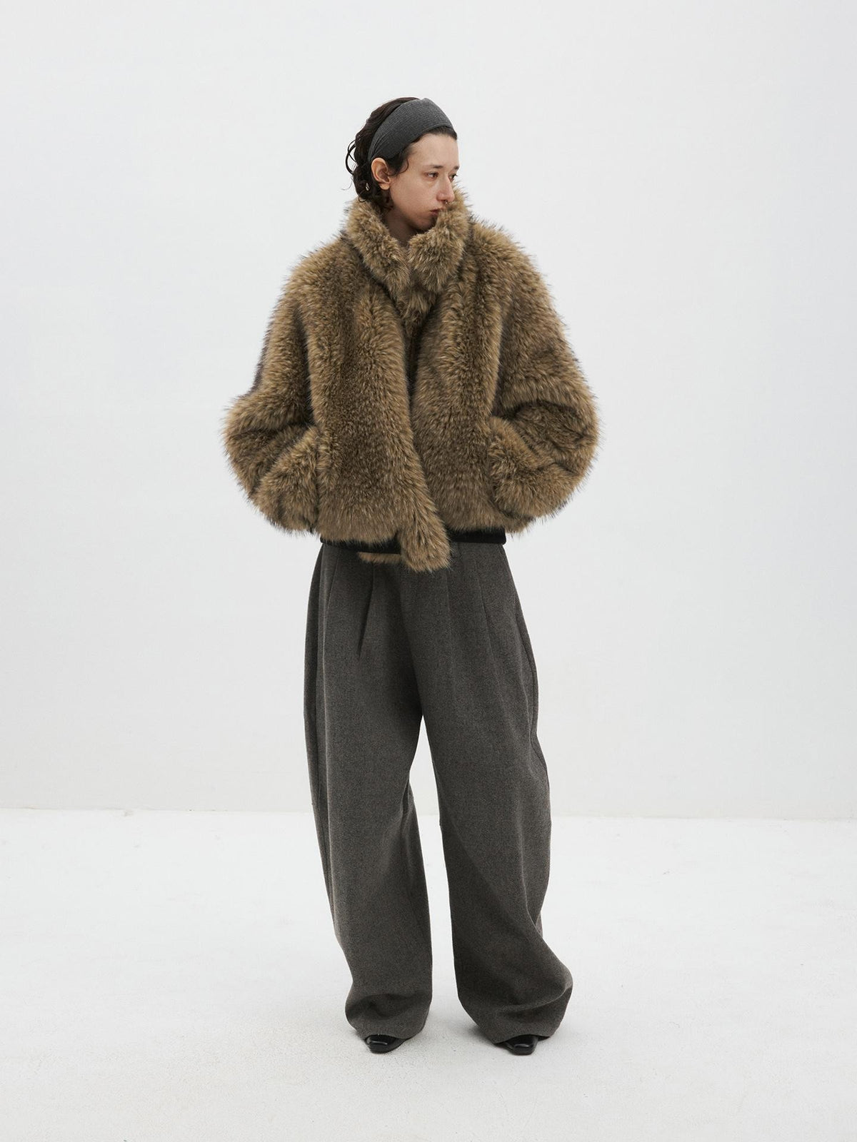 Delivery Reversible Faux Fur Long Sleeve Women&