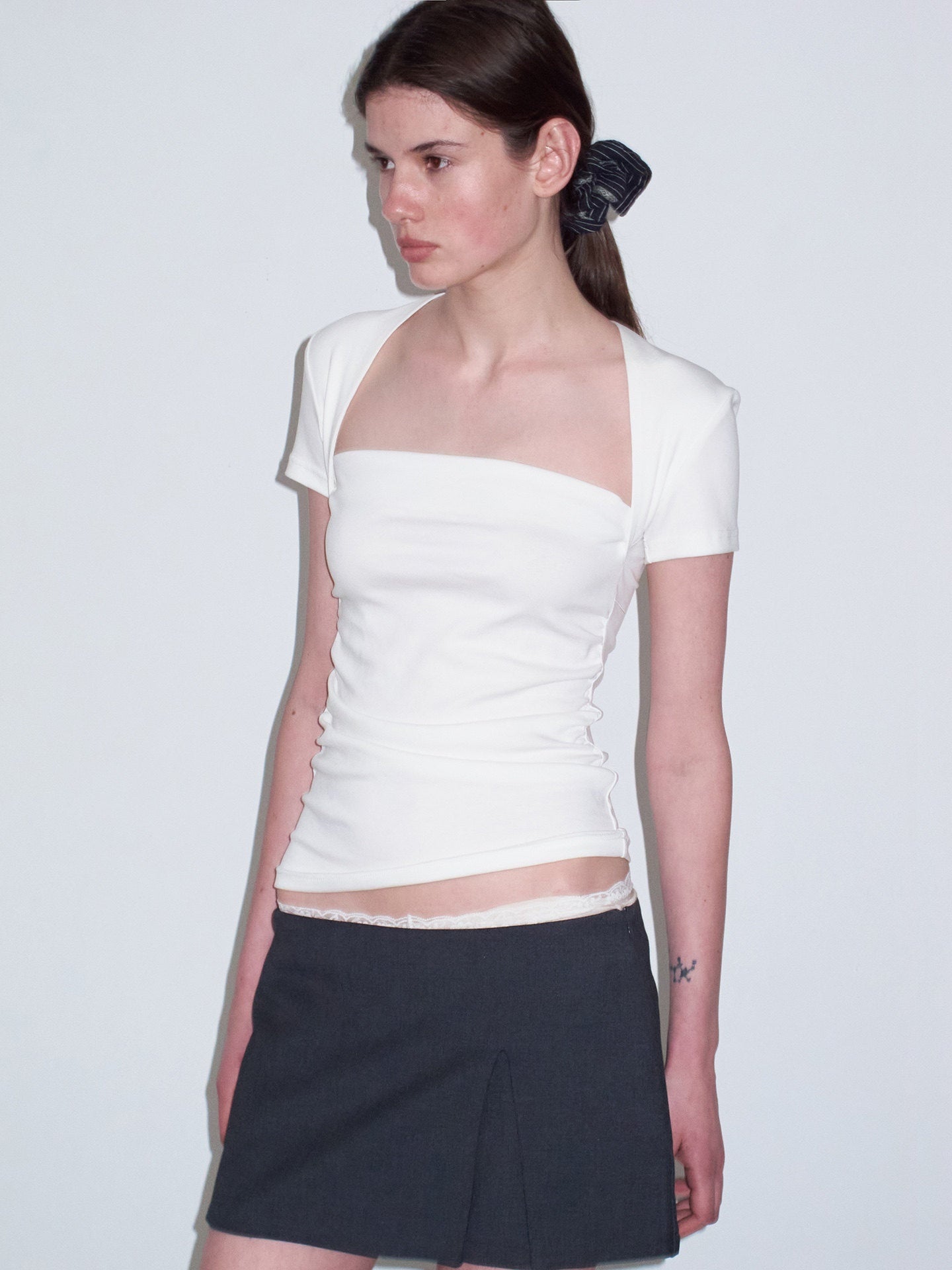 Delivery_Ruched_Square_Neck_Mock_Two_Piece_Slim_Fit_Women&