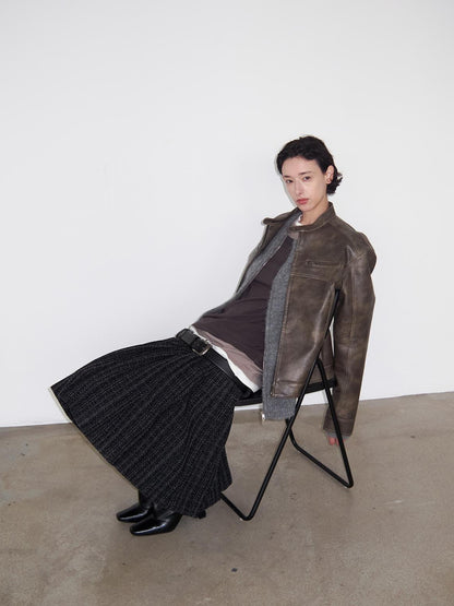 Delivery Short Pu Biker Jacket With Stand Collar
