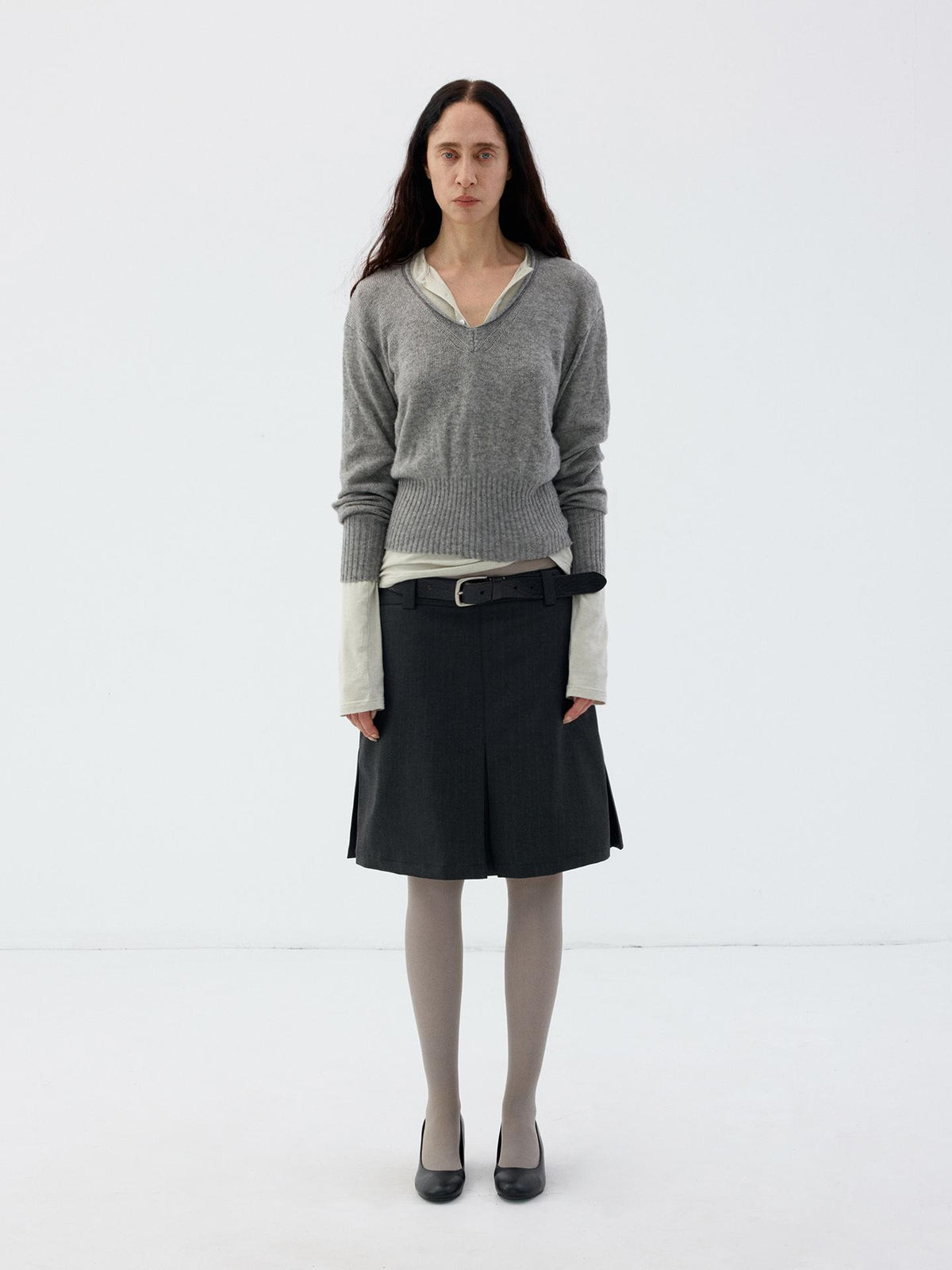 Delivery Slim Fit Henley Neck Lyocell Wool Women&