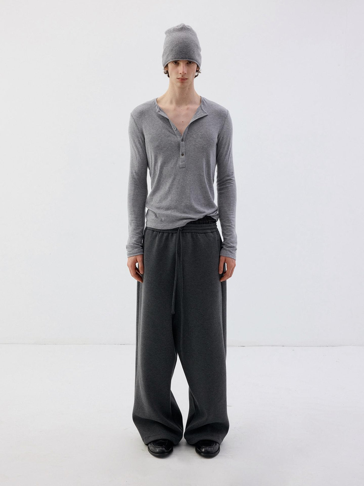 Delivery Slim Fit Henley Neck Lyocell Wool Women&