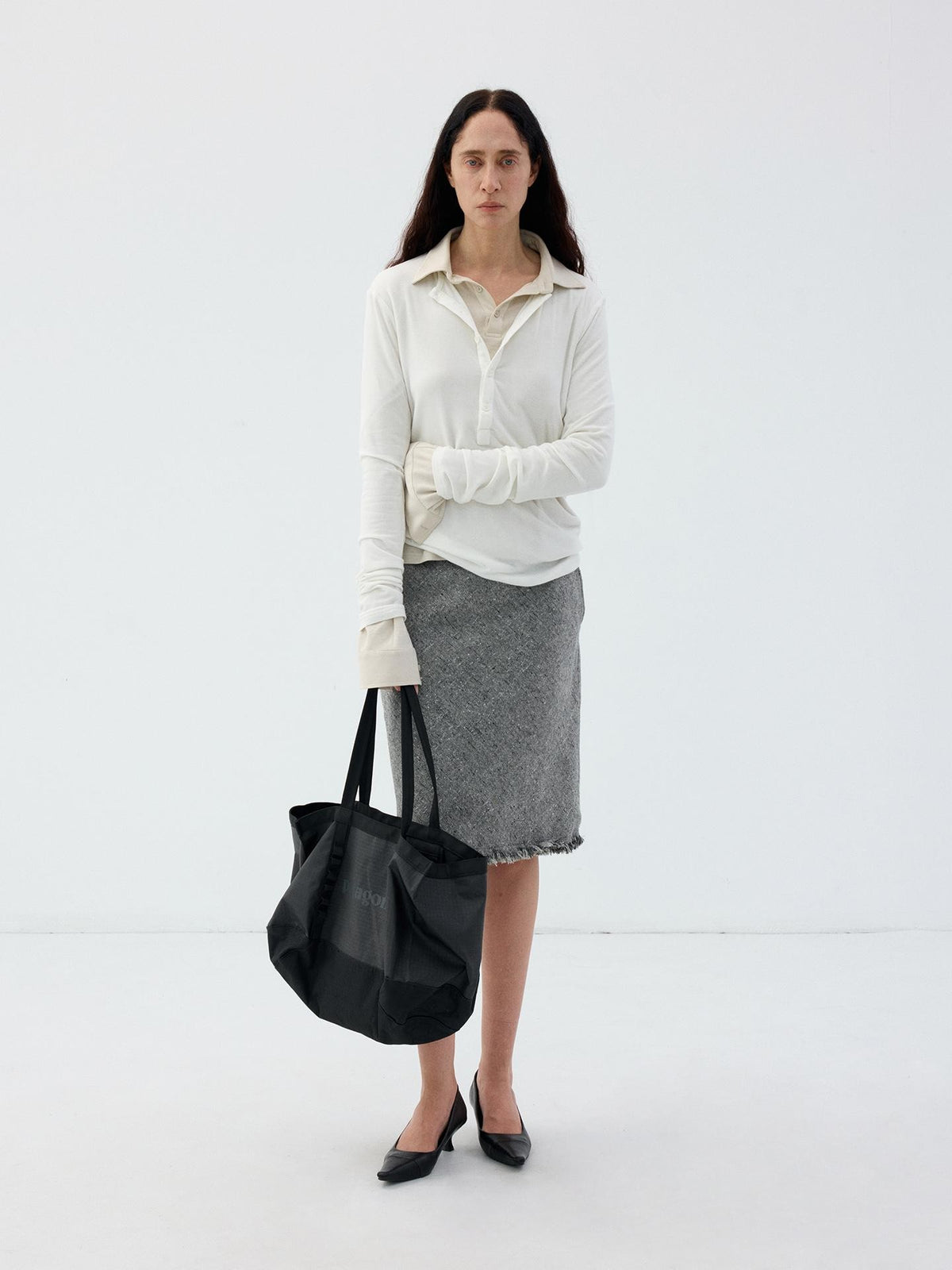 Delivery Slim Fit Henley Neck Lyocell Wool Women&