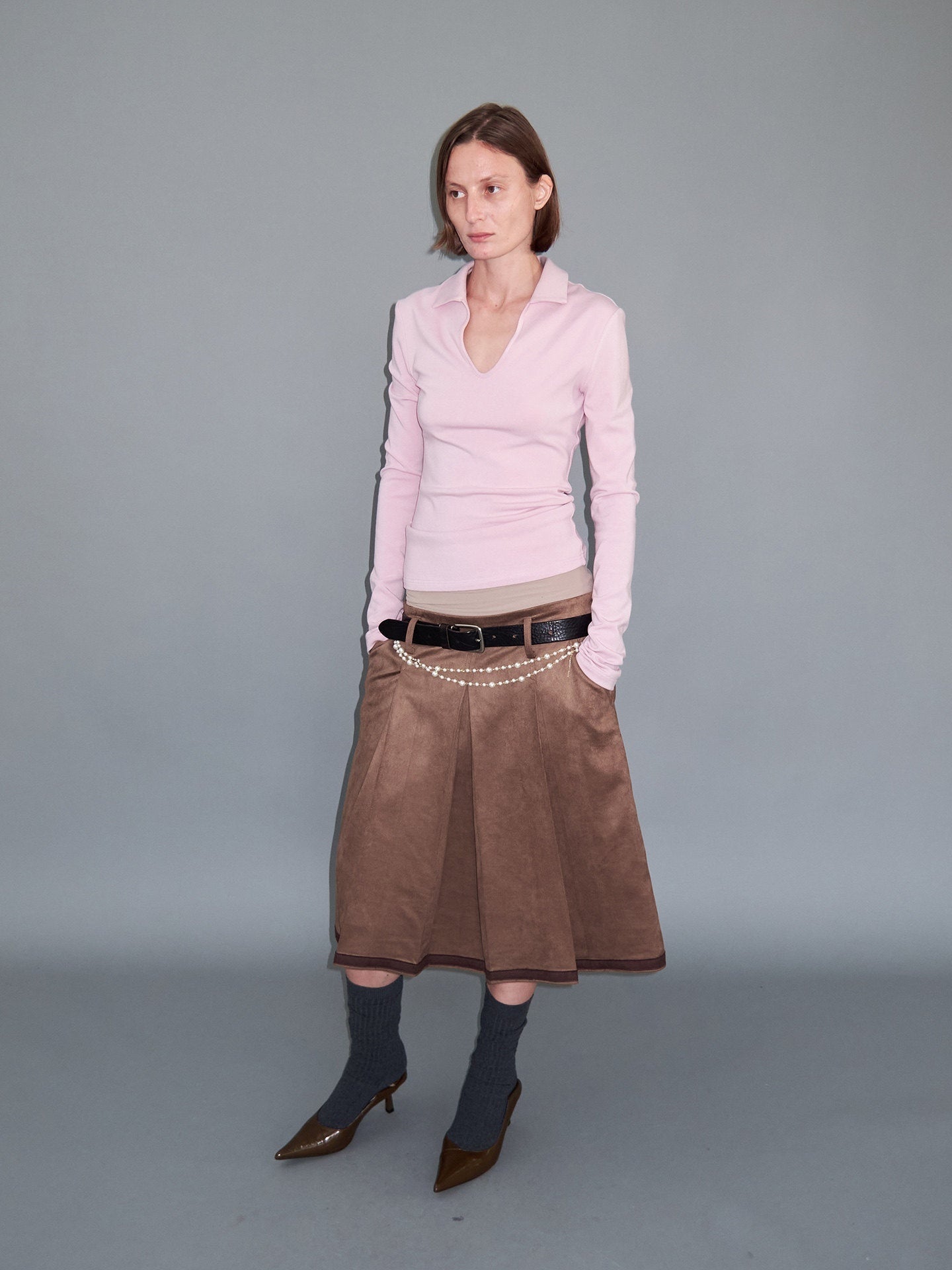 Delivery_Slim_Fit_Polo_U_Neck_Knit_Lettering_Women&