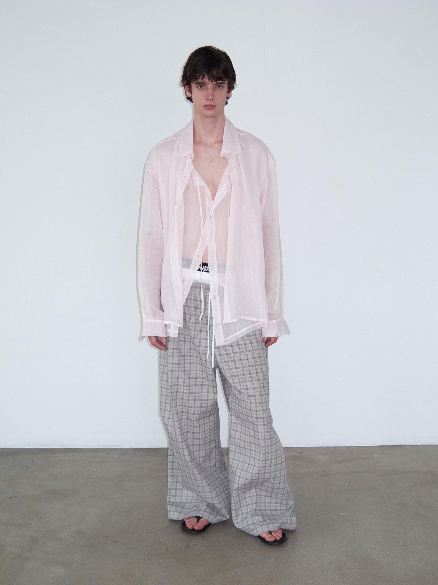 Delivery Soft Pink Loose Layered Faux Two Piece Women&