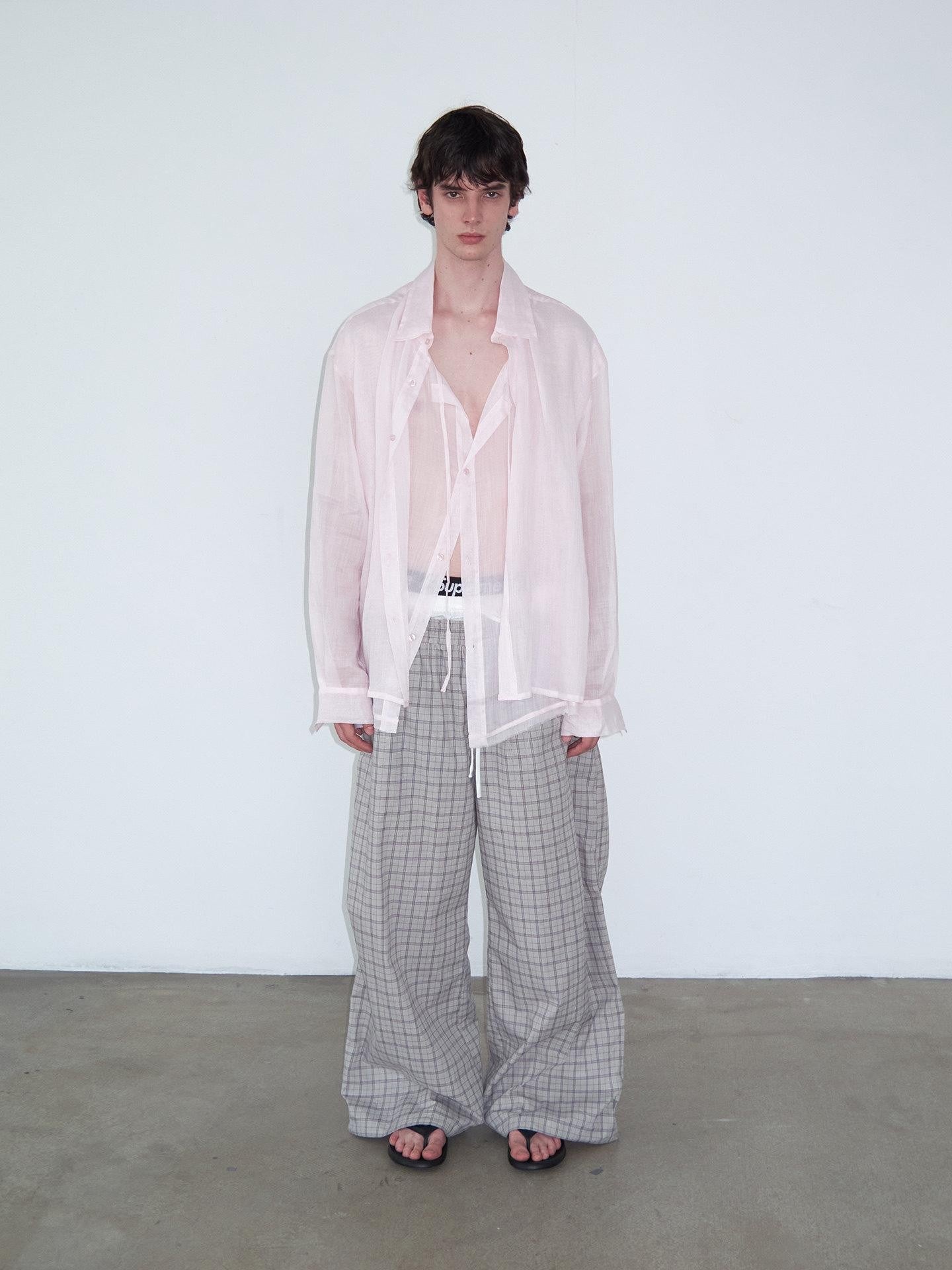 Delivery Soft Pink Loose Layered Faux Two Piece Women&