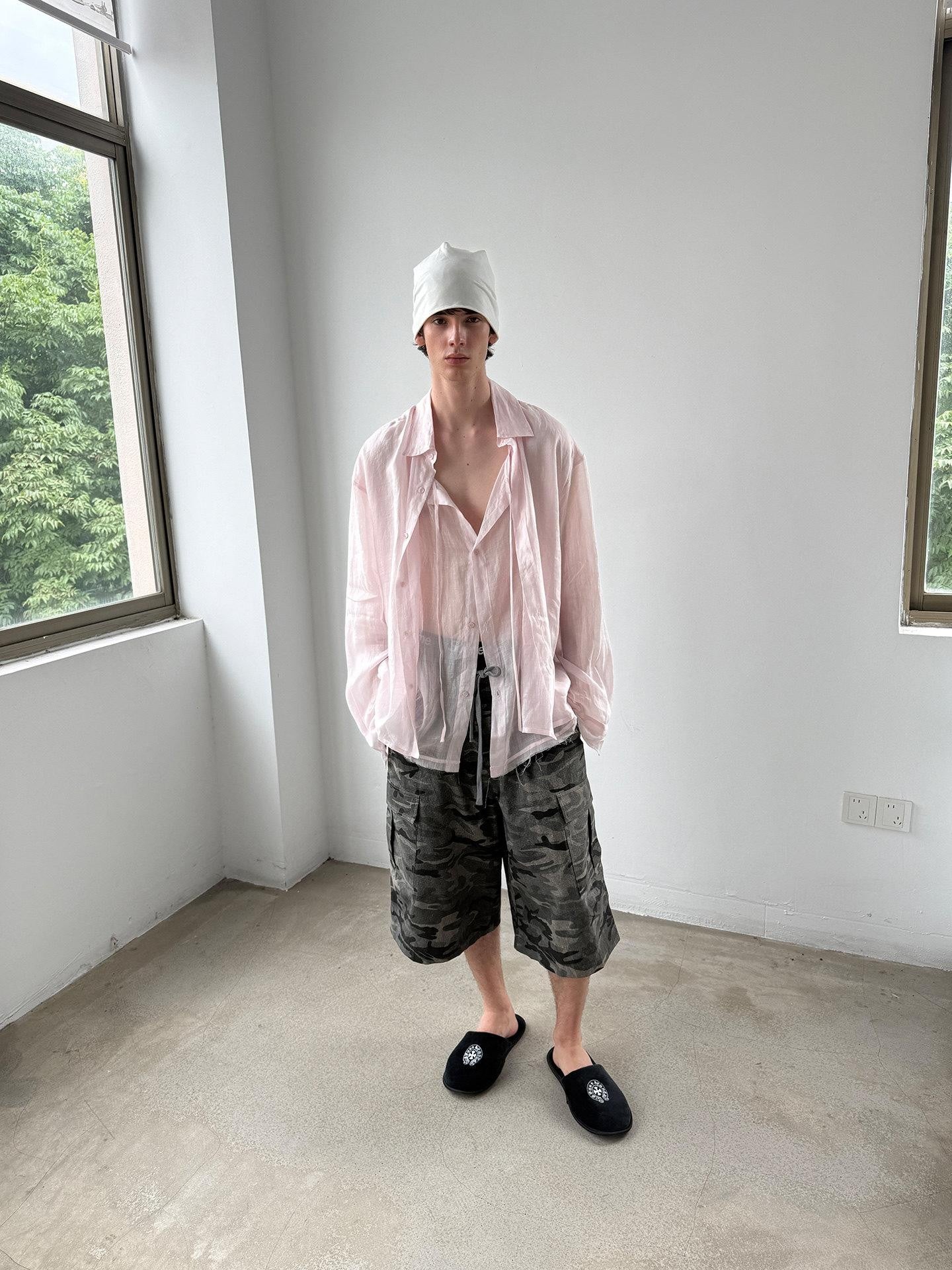 Delivery Soft Pink Loose Layered Faux Two Piece Women&