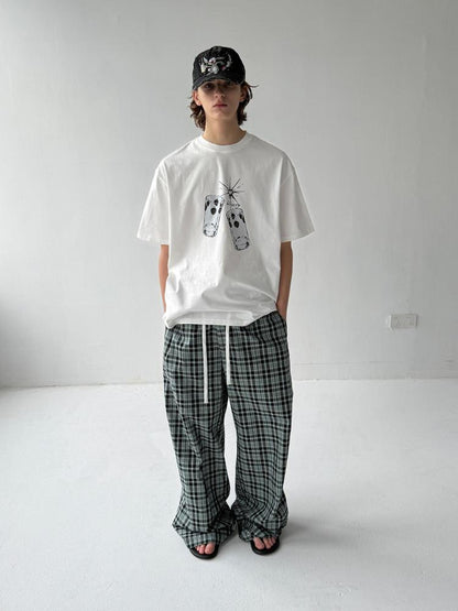 Delivery Strawberry Print White T-shirt Loose Fit Cotton Casual Summer Tee