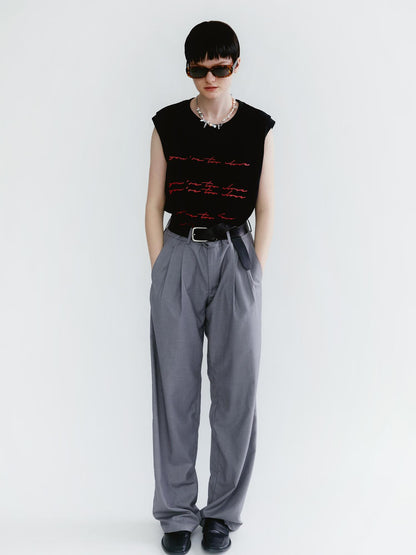 Delivery Street Print Sleeveless Tee Relaxed Fit Vest