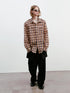 Delivery Textured Bubble Yarn Checkered Shirt With Sheen