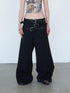 Delivery Triple Waist Seam Black Wide Leg Trousers Relaxed Fit