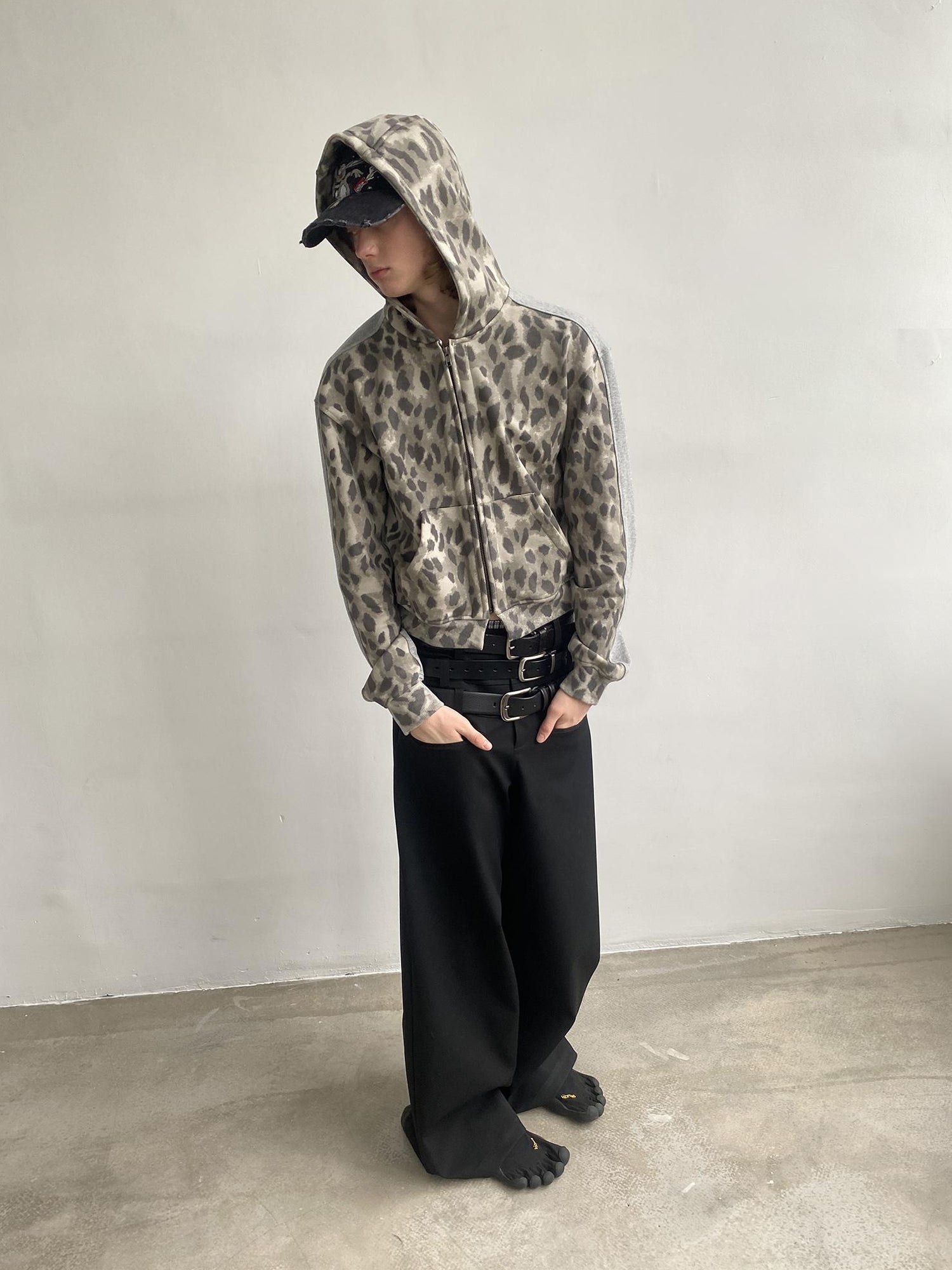 Delivery Triple Waist Seam Black Wide Leg Trousers Relaxed Fit