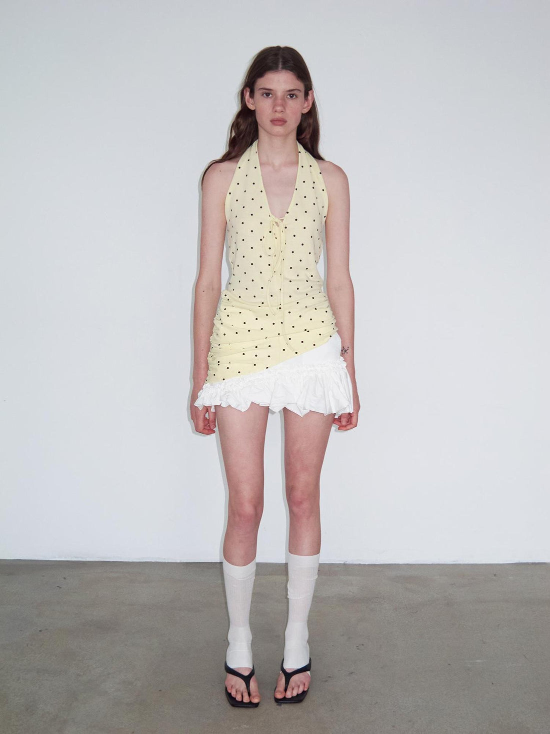 Delivery V-Neck Polka Dot Backless Knit Camisole Top