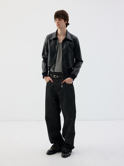 Delivery Vintage Black Cropped Zip Square Neck Skinny Fit Women&