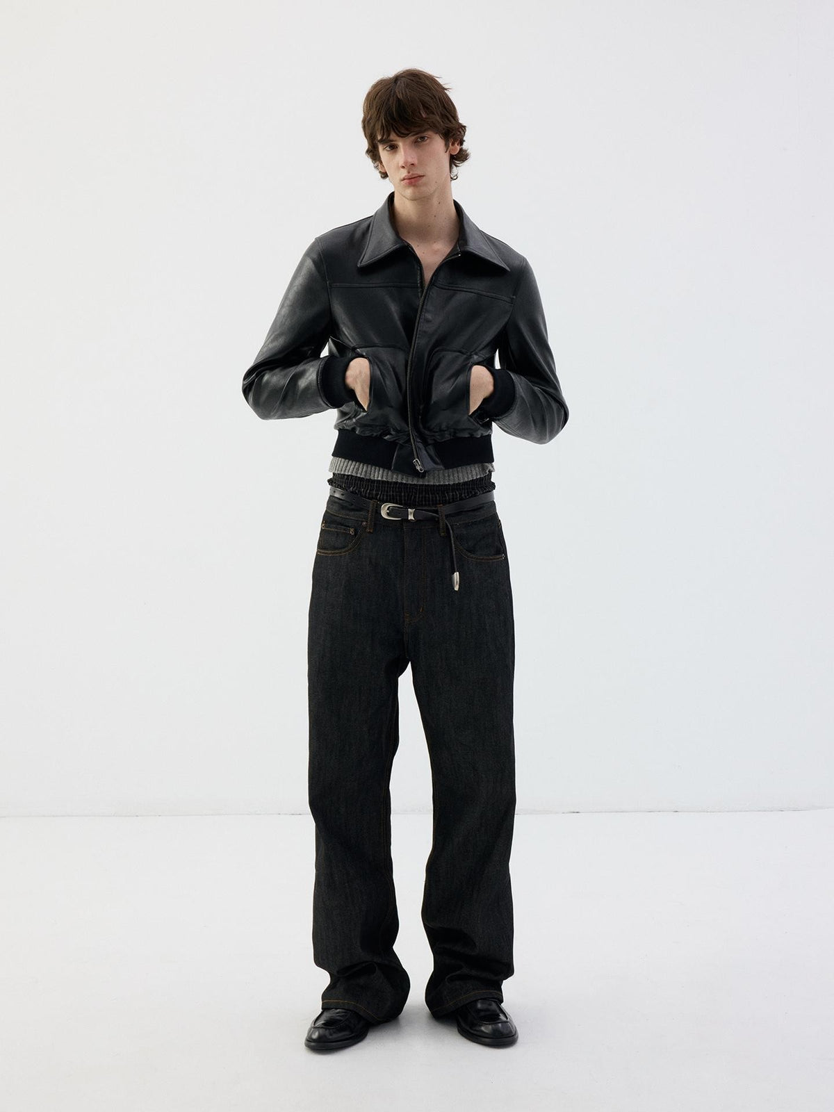 Delivery Vintage Black Cropped Zip Square Neck Skinny Fit Women&