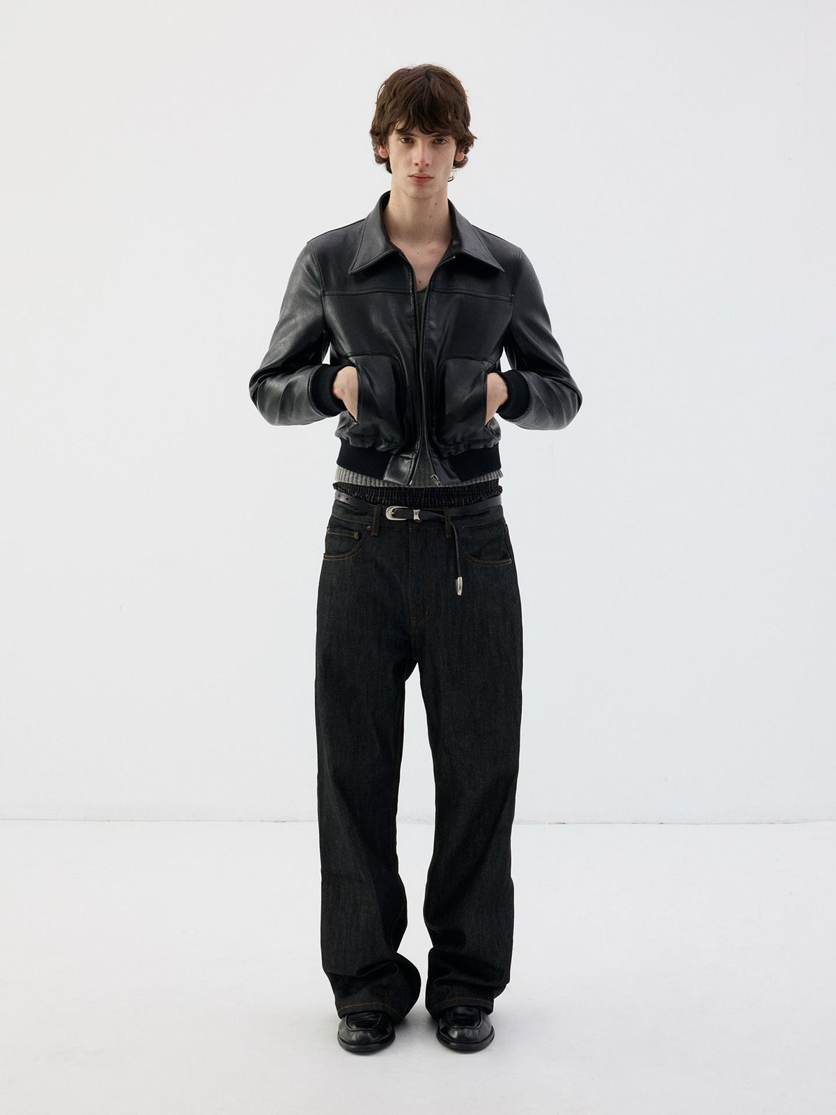 Delivery Vintage Black Cropped Zip Square Neck Skinny Fit Women&
