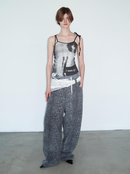 Delivery Vintage Black &amp; White Portrait Print Tie Back Camisole