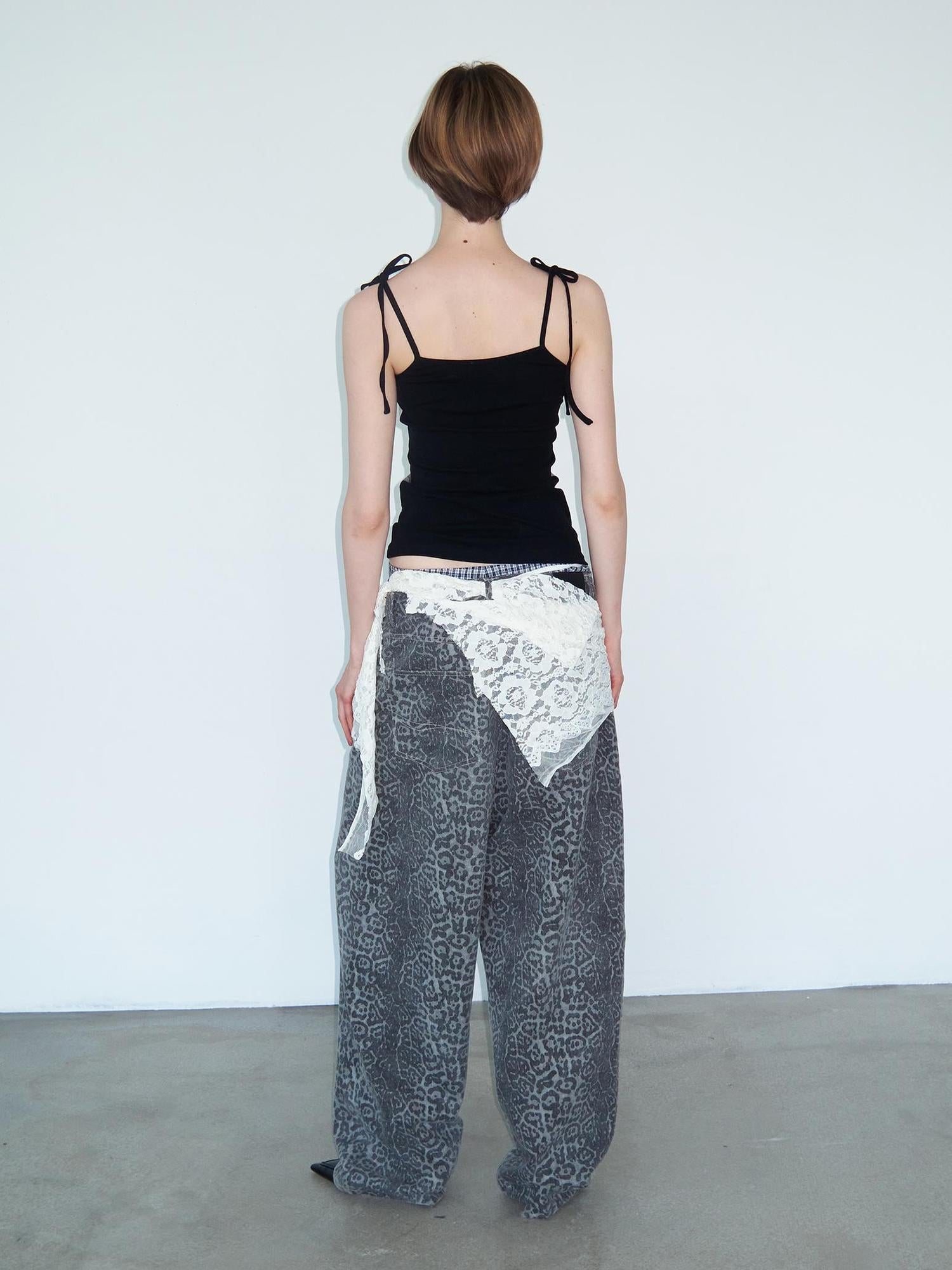 Delivery Vintage Black &amp; White Portrait Print Tie Back Camisole