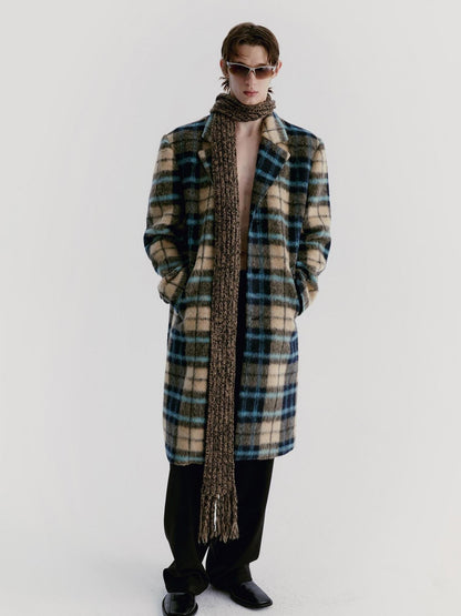 Delivery Vintage Blue Yellow Plaid Plush Texture Women&