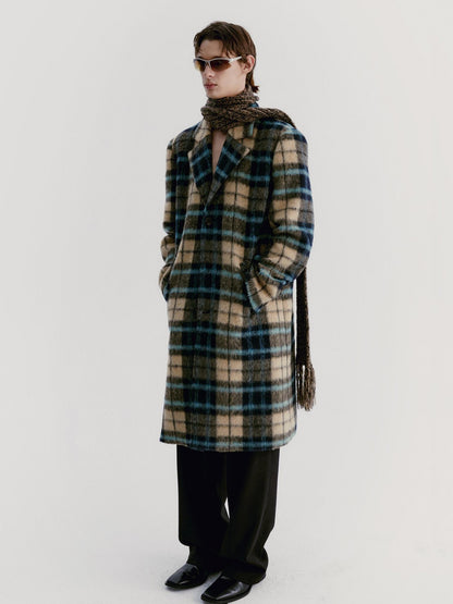 Delivery Vintage Blue Yellow Plaid Plush Texture Women&