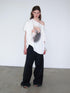 Delivery Vintage Century Kiss Print Asymmetric Women&