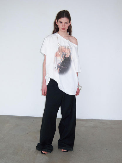 Delivery Vintage Century Kiss Print Asymmetric Women&