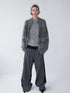 Delivery Vintage Gray Fair Isle Jacquard Loose Fit Zip Front Longsleeve Women&